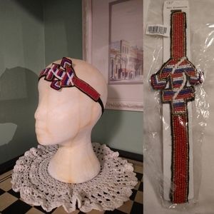 Beaded boho stretchy headband NWT